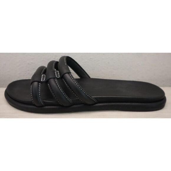 Olukai 20514-4040 Women's Sz 9W Black Leather Tiare Slide Sandals - Picture 6 of 14